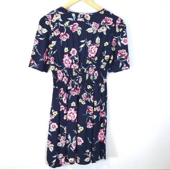 NWT Band of Gypsies Blue Midi Floral Dress - Picture 4 of 6